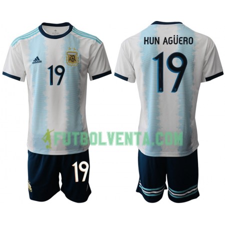 Camiseta de fútbol Argentina Sergio Agüero 19 Niños 1ª equipación Copa América 2019